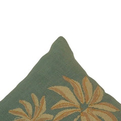 Palm Tree Embroidered Cotton Cushion Cover – Sage Green Decorative Pillow Cover 45x45 cm