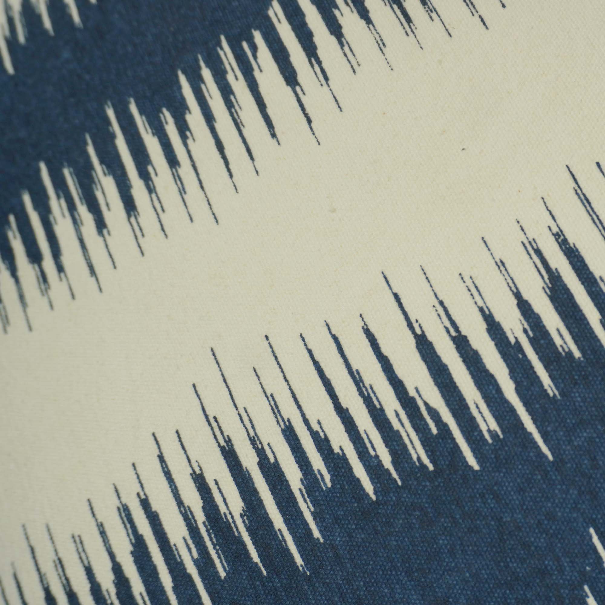 Printed Cotton Cushion Cover 45x45 cm | Modern Abstract Stripe Design | Soft Decorative Throw Pillow Cover with Concealed Zipper | 100% Cotton | Navy Blue & Ivory