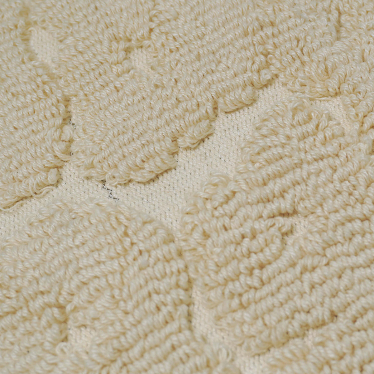 Handmade Tufted Loop Cotton Cushion Cover 45x45 cm | Textured Floral Leaf Design | Decorative Throw Pillow Cover with Hidden Zipper | Ivory | 18x18 Inch