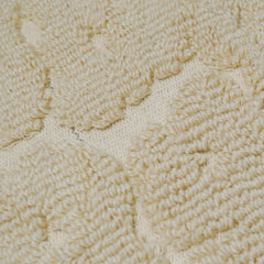 Handmade Tufted Loop Cotton Cushion Cover 45x45 cm | Textured Floral Leaf Design | Decorative Throw Pillow Cover with Hidden Zipper | Ivory | 18x18 Inch