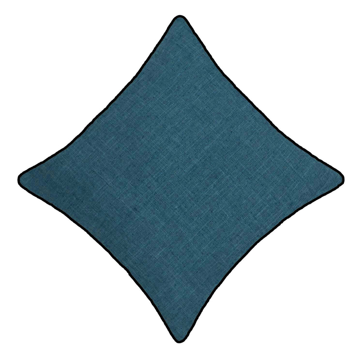 Teal Blue Slub Fabric Cushion Cover | Textured Solid Throw Pillow Cover | 45 x 45 cm