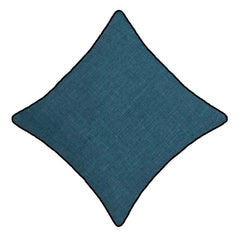 Teal Blue Slub Fabric Cushion Cover | Textured Solid Throw Pillow Cover | 45 x 45 cm