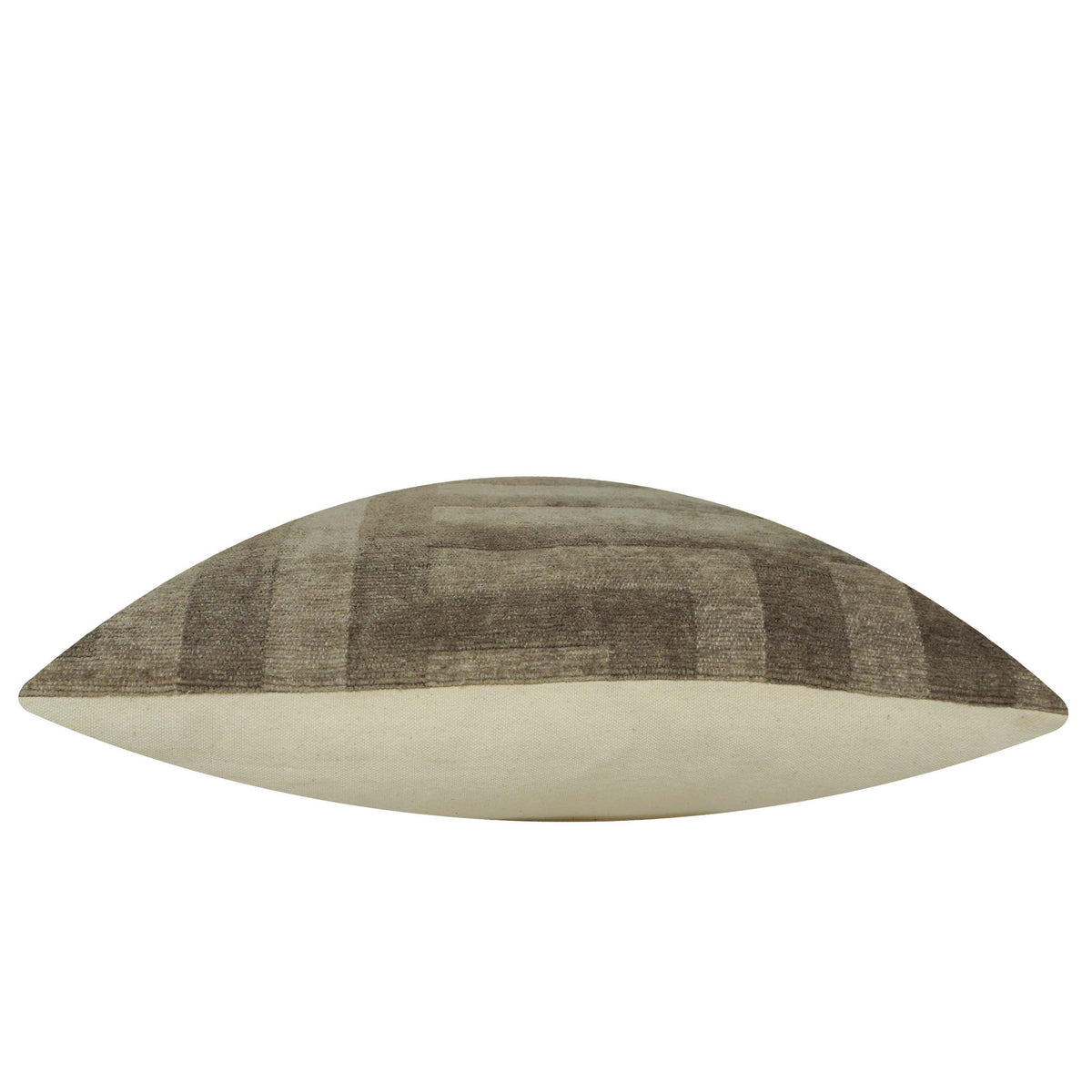 Modern Geometric Jacquard Cushion Cover 45x45 cm | Woven Textured Decorative Throw Pillow Cover | Hidden Zip | Neutral Taupe & Grey
