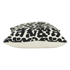 Schwarz-weißer Leoparden-Jacquard-Baumwollkissenbezug | 45x45 cm Moderner Kissenbezug mit Tiermuster