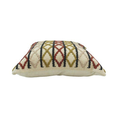 Handmade Geometric Embroidered Cotton Cushion Cover | Boho Tribal Pillow Cover | 45x45 cm