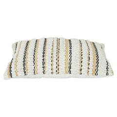 Textured Woven Stripe Cushion Cover – Cotton Blend Lumbar Pillow Cover 40x60 cm | Neutral Boho Decorative Cushion