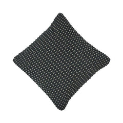 Handmade Black Cotton Textured Cushion Cover | Woven Stripe Design | 45x45 cm Decorative Pillow Cover