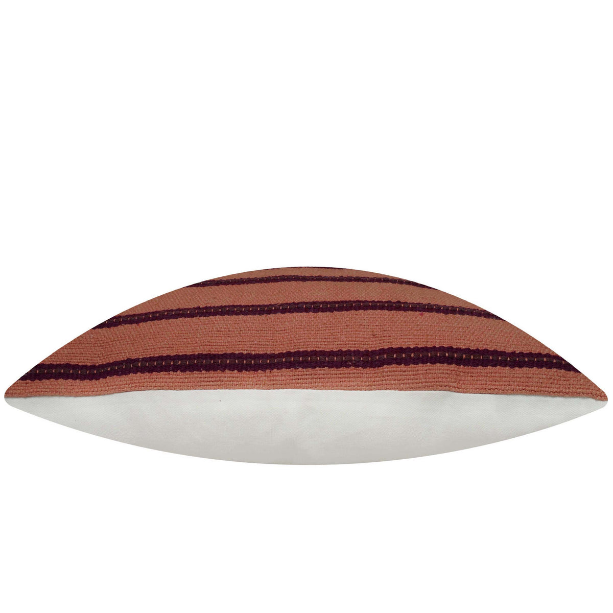 Rust brown and deep brown striped handwoven cushion cover 45x45 cm