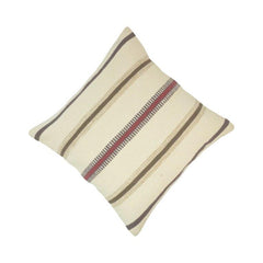 Handmade Cotton Striped Cushion Cover 45x45 cm | Woven Rustic Decorative Pillow Cover | Neutral Boho Cushion