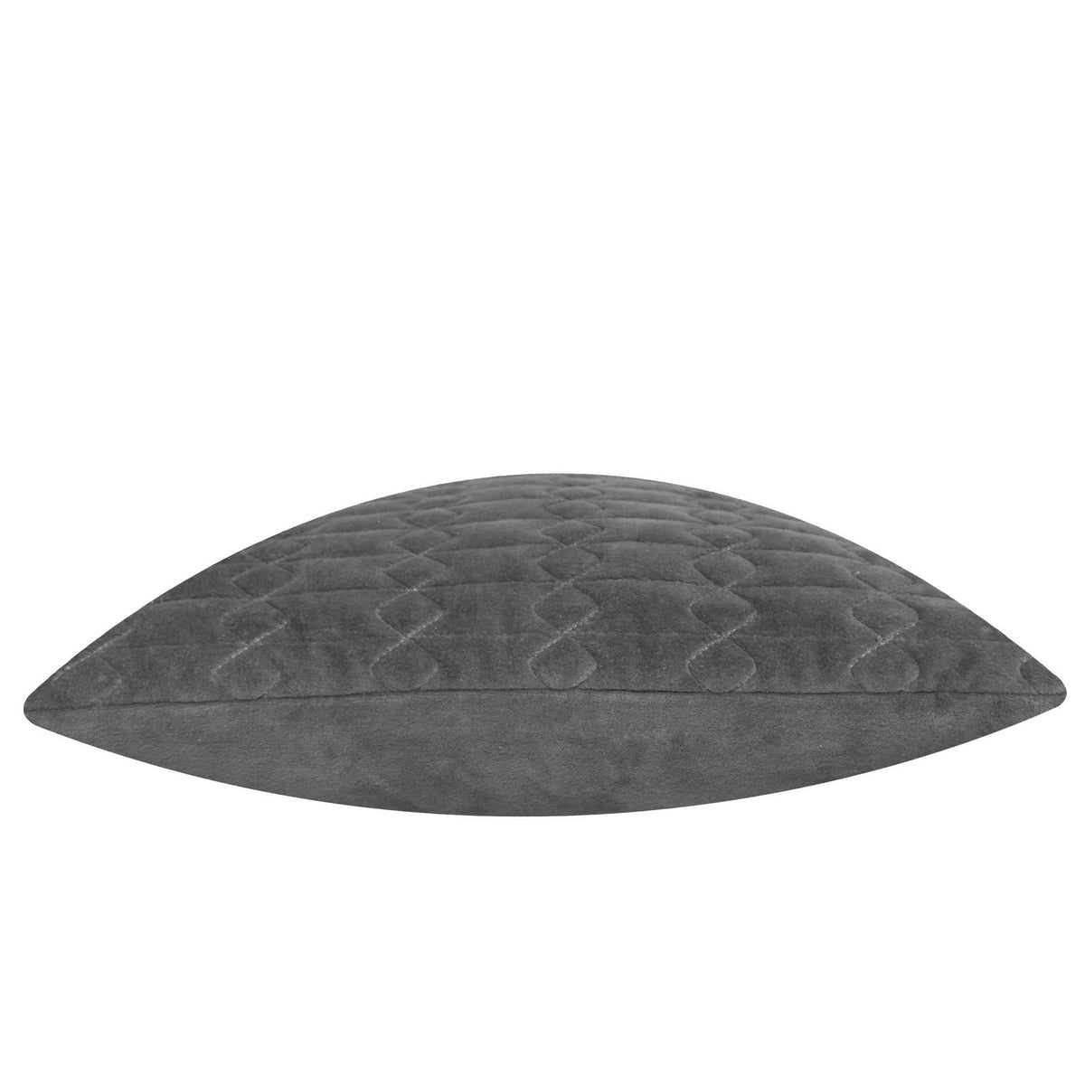 Dark Grey Velvet Machine Embroidered Cushion Cover 45 x 45 cm | Textured Geometric Design