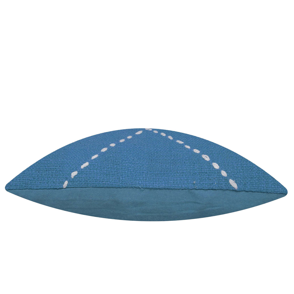 Blue hand embroidered cotton cushion cover with white diamond stitch 45x45 cm