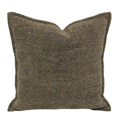 Handwoven Herringbone Texture Cushion Cover – Earthy Brown, 45 x 45 cm