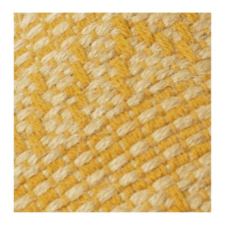 Housse de coussin en coton brodé géométrique jaune moutarde – Coussin décoratif bohème texturé (45x45 cm) - Bulk manufacturer & supplier from Panipat, India