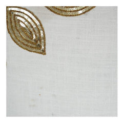 Luxury Gold Leaf Corner Embroidery Cushion Cover – Modern Cotton Throw Pillow