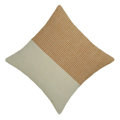 Handwoven Cotton Cushion Cover – Rust & Ivory Textured Weave | 45 x 45 cm