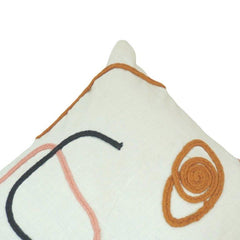 Minimalist Abstract Embroidery Cushion Cover | Decorative Cotton Cushion 45x45 cm