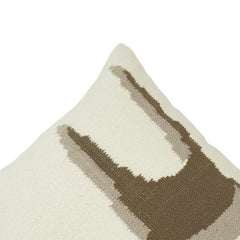 Handmade Abstract Woven Cotton Cushion Cover – Neutral Beige Decorative Pillow Cover 45x45 cm
