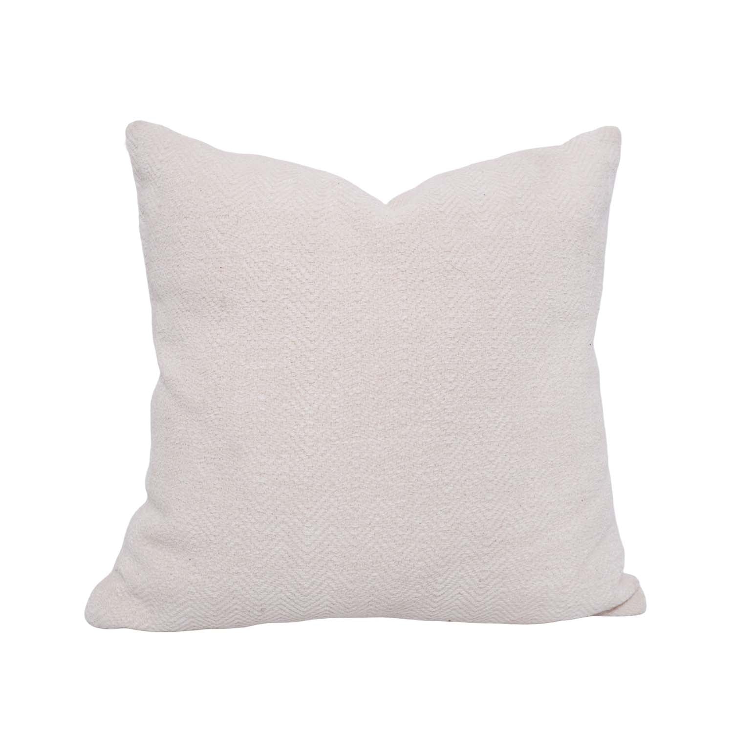 Handmade Ivory Cotton Cushion Cover 45x45 cm | Textured Woven Decorative Pillow Cover | Minimalist Home Décor