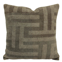 Modern Geometric Jacquard Cushion Cover 45x45 cm | Woven Textured Decorative Throw Pillow Cover | Hidden Zip | Neutral Taupe & Grey