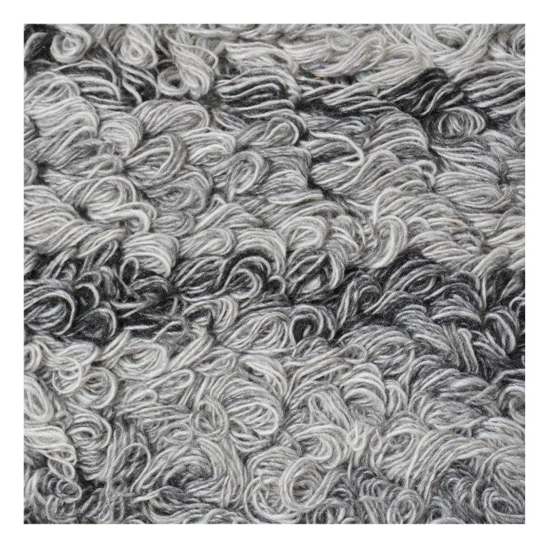 Handwoven Textured Wool Cushion Cover | Shaggy Loop Design | Soft Neutral Grey Throw Pillow | 18x18 Inch