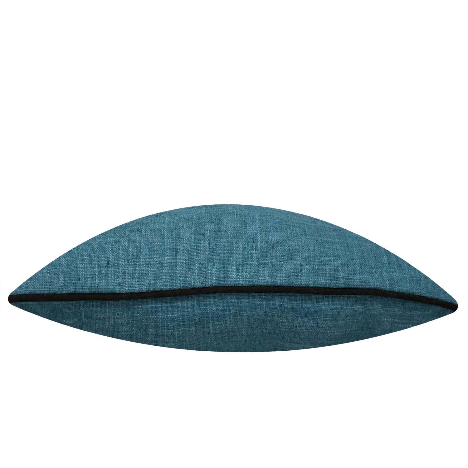 Teal Blue Slub Fabric Cushion Cover | Textured Solid Throw Pillow Cover | 45 x 45 cm