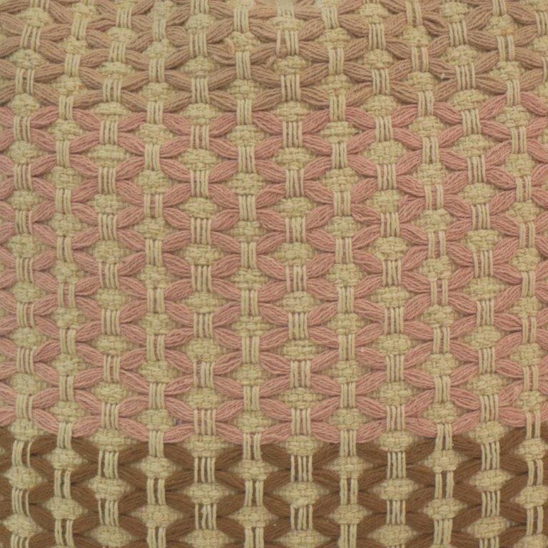 Handwoven Textured Cotton Cushion Cover – Beige & Blush Pink | 45x45 cm Decorative Throw Pillow Cover