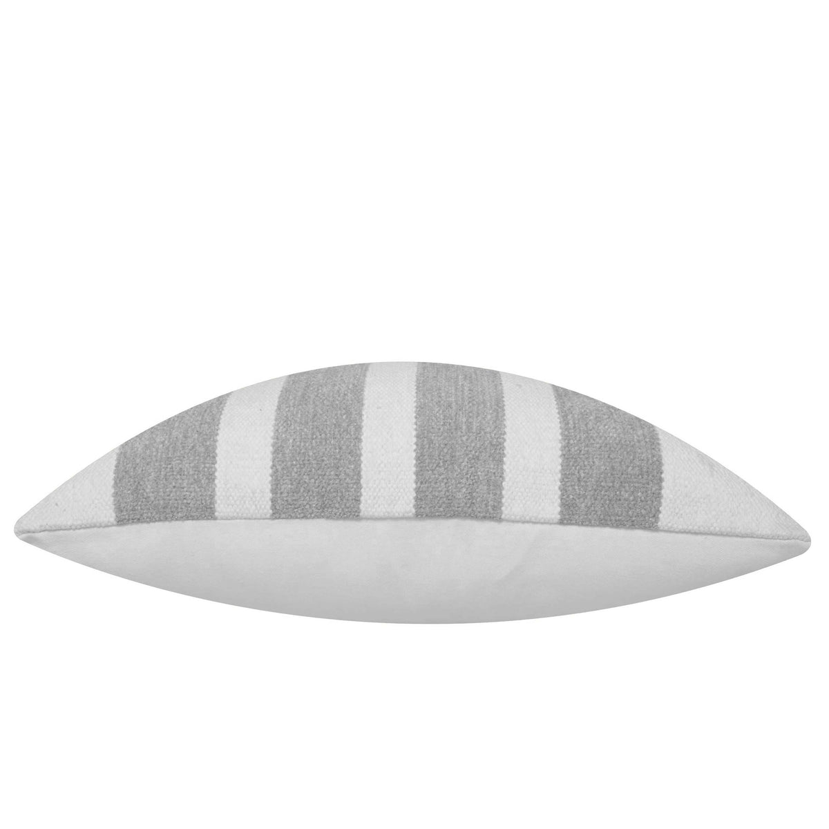 Handwoven Grey & White Striped Cushion Cover 45 x 45 cm | Textured Vertical Stripe Decorative Cushion Cover