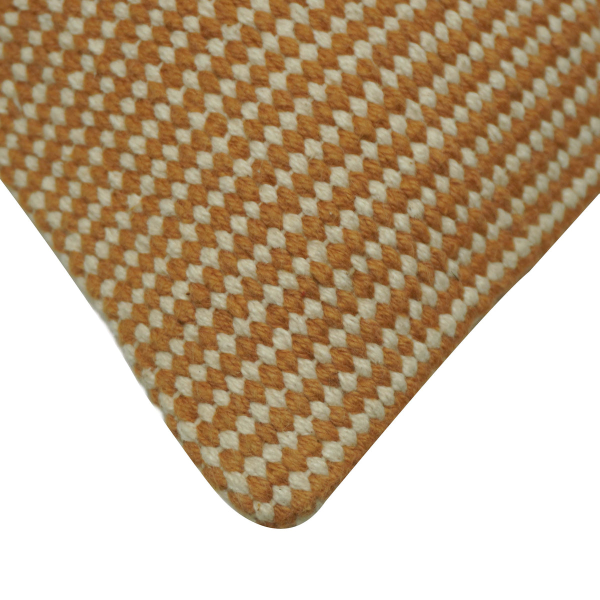 Handwoven Cotton Cushion Cover – Rust & Ivory Textured Weave | 45 x 45 cm