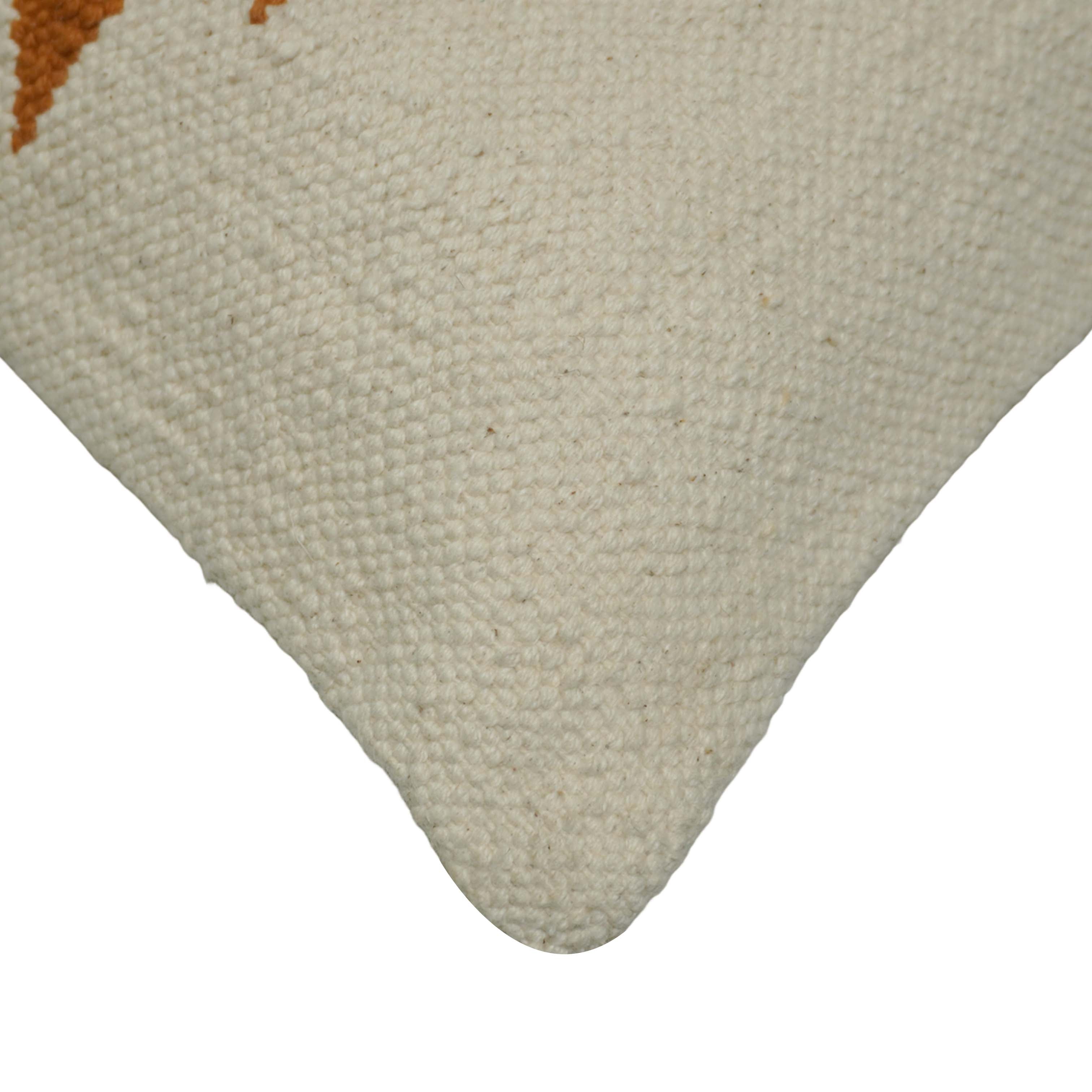 Handwoven Cotton Cushion Cover 45x45 cm | Geometric Tribal Pattern | Decorative Throw Pillow Cover | Boho Living Room & Sofa Cushion | Hidden Zipper