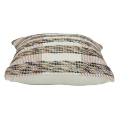 Handwoven Textured Cotton Cushion Cover | Neutral Striped Boho Pillow Cover | Modern Rustic Home Décor | 18x18 Inch