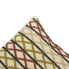 Handmade Geometric Embroidered Cotton Cushion Cover | Boho Tribal Pillow Cover | 45x45 cm