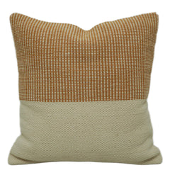 Handwoven Cotton Cushion Cover – Rust & Ivory Textured Weave | 45 x 45 cm