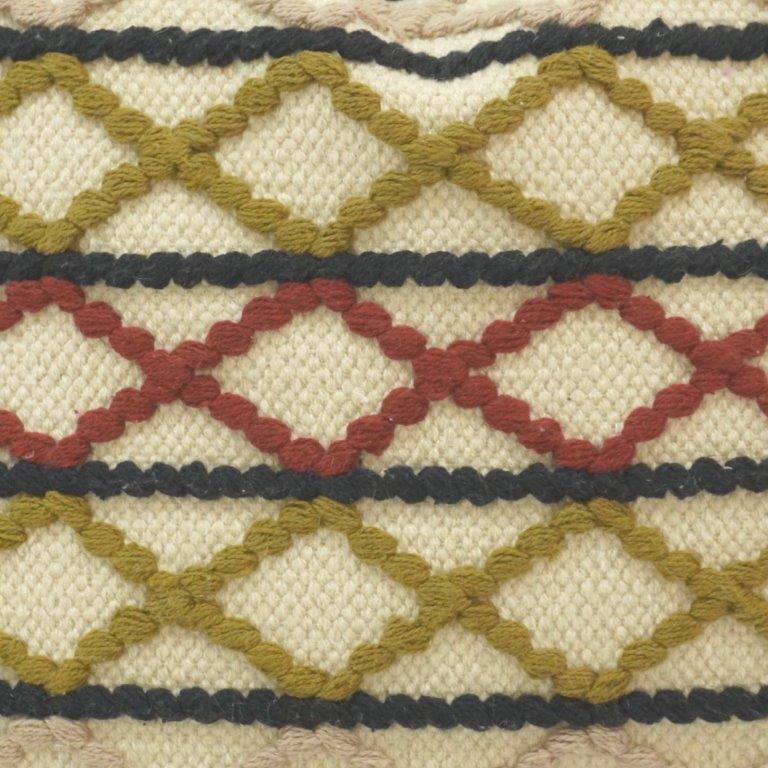 Handmade Geometric Embroidered Cotton Cushion Cover | Boho Tribal Pillow Cover | 45x45 cm - Bulk manufacturer & supplier from Panipat, India