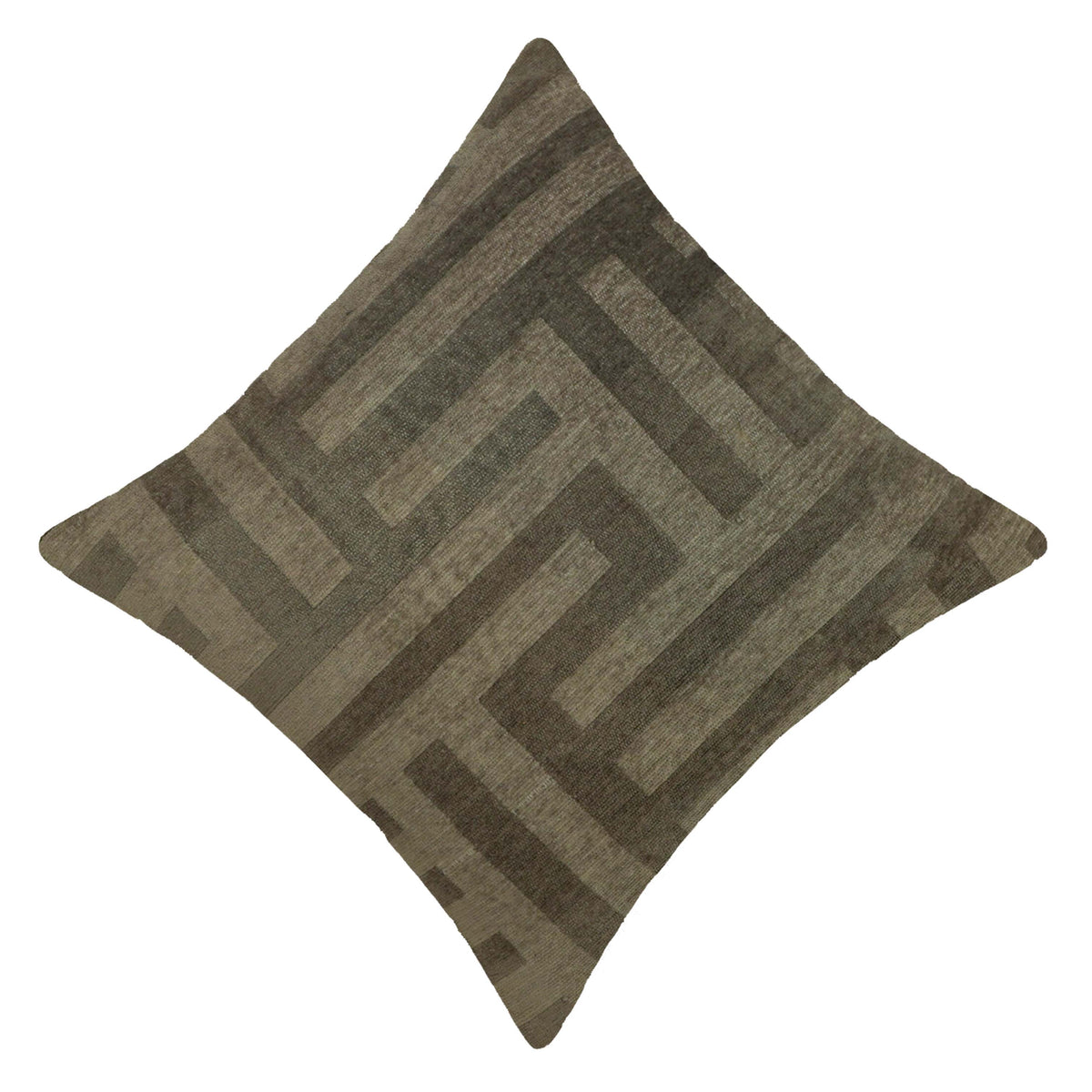 Modern Geometric Jacquard Cushion Cover 45x45 cm | Woven Textured Decorative Throw Pillow Cover | Hidden Zip | Neutral Taupe & Grey