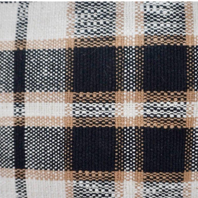 Handmade Plaid Cotton Cushion Cover 45x45 cm | Woven Checkered Decorative Pillow Cover | Modern Farmhouse Throw Cushion