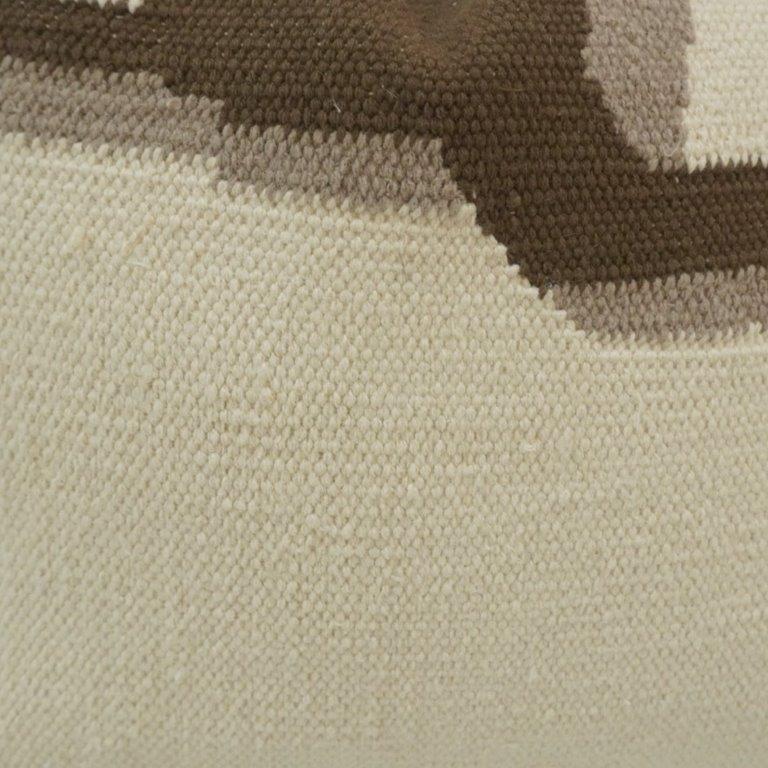 Handmade Abstract Woven Cotton Cushion Cover – Neutral Beige Decorative Pillow Cover 45x45 cm - Bulk manufacturer & supplier from Panipat, India