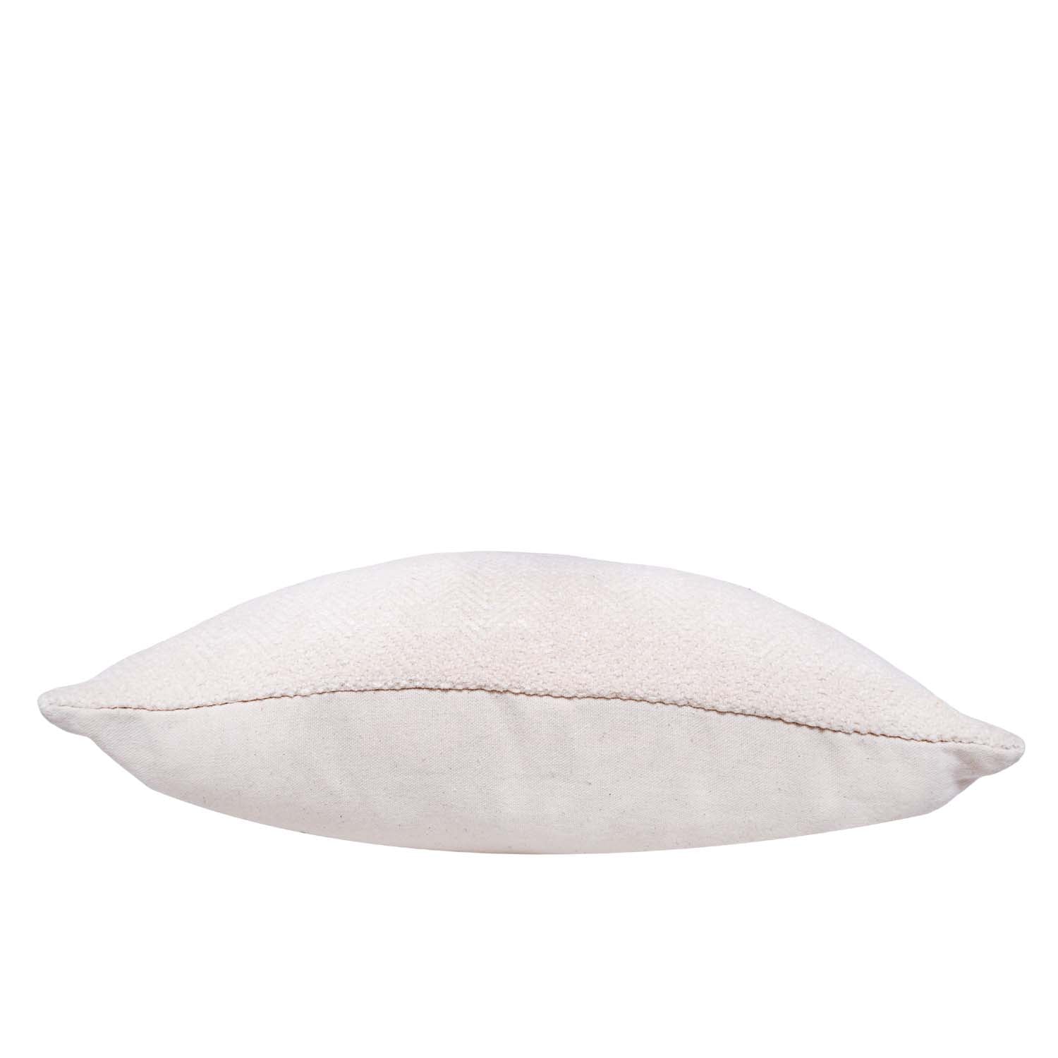 Handmade Ivory Cotton Cushion Cover 45x45 cm | Textured Woven Decorative Pillow Cover | Minimalist Home Décor