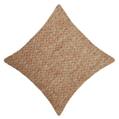 Handwoven Wool Cushion Cover 45x45 cm | Chunky Knit Textured Throw Pillow Cover | Soft Decorative Cushion Cover for Sofa, Bed & Living Room | Blush Pink