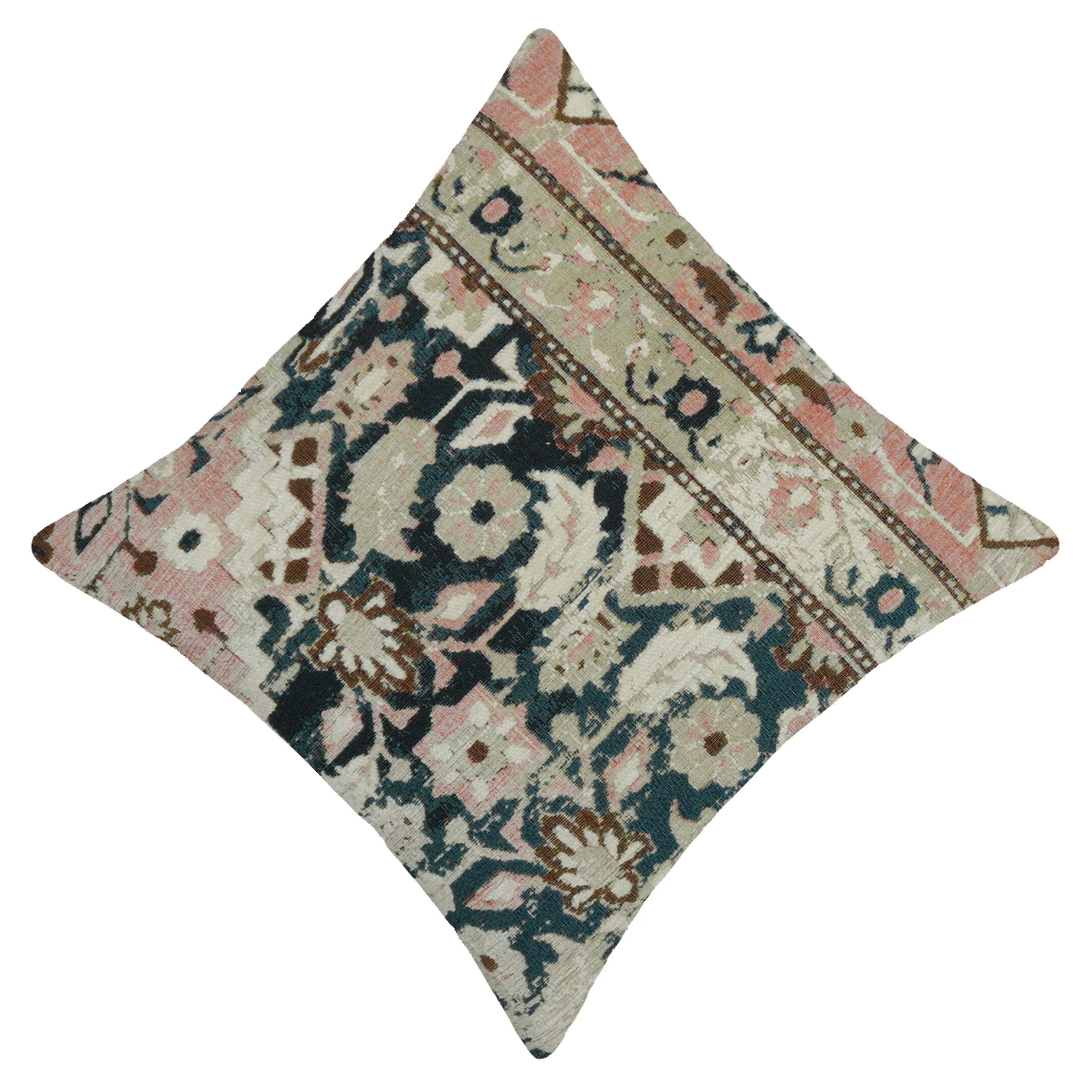 Vintage Floral Jacquard Cushion Cover 45x45 cm | Woven Cotton Decorative Throw Pillow Cover | Boho & Classic Home Décor