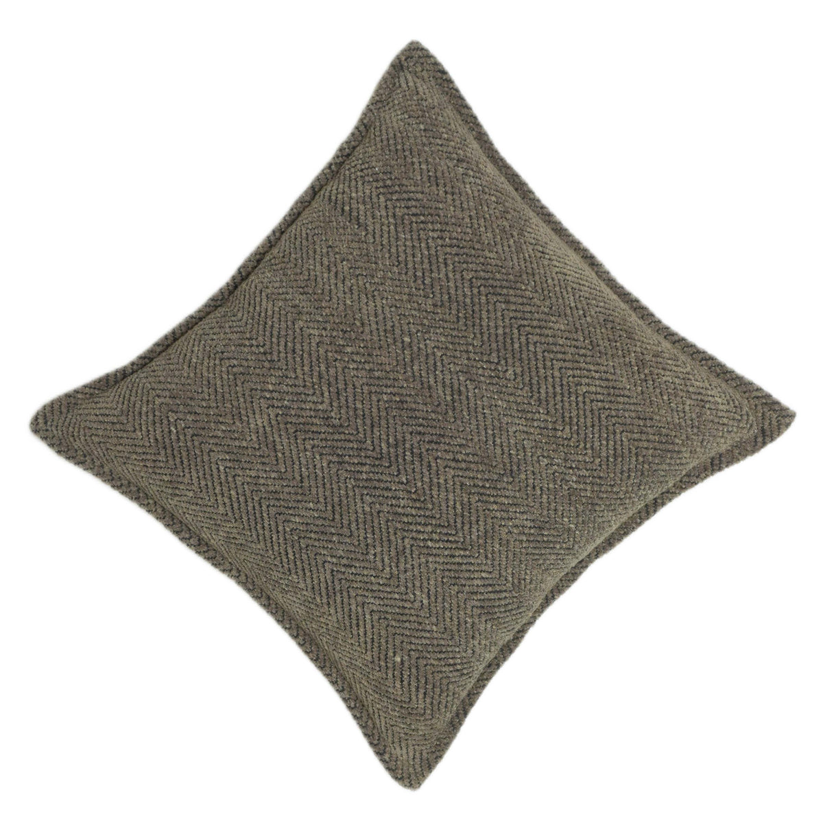 Handgewebter Kissenbezug mit Fischgrätstruktur – Erdiges Braun, 45 x 45 cm