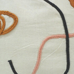 Minimalist Abstract Embroidery Cushion Cover | Decorative Cotton Cushion 45x45 cm