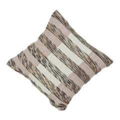 Handwoven Textured Cotton Cushion Cover | Neutral Striped Boho Pillow Cover | Modern Rustic Home Décor | 18x18 Inch