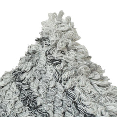 Handwoven Textured Wool Cushion Cover | Shaggy Loop Design | Soft Neutral Grey Throw Pillow | 18x18 Inch