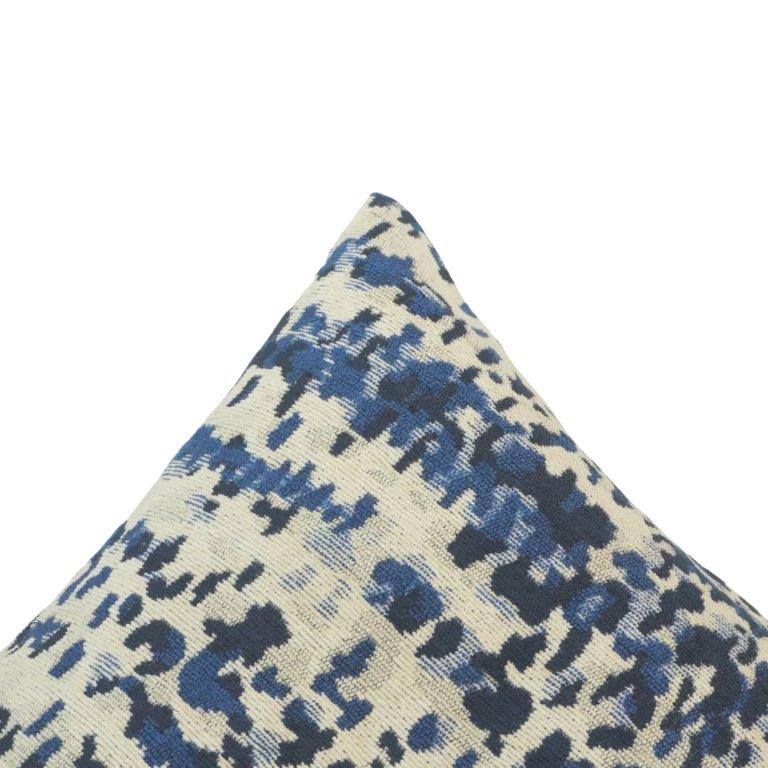 Blue Abstract Jacquard Cushion Cover – 45x45 cm | Woven Cotton Decorative Pillow Cover for Sofa & Living Room