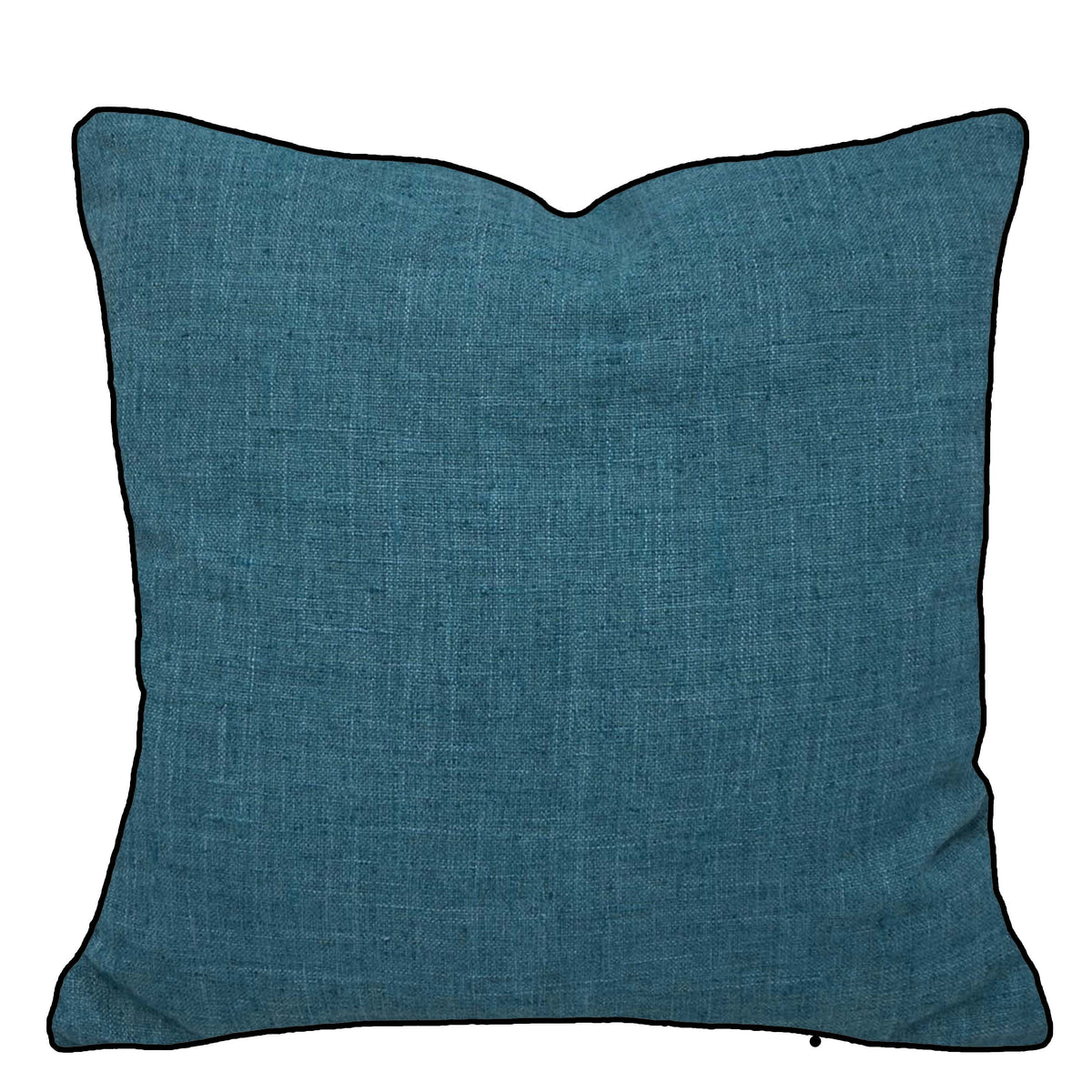 Teal Blue Slub Fabric Cushion Cover | Textured Solid Throw Pillow Cover | 45 x 45 cm