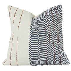 Geometric Woven Cotton Cushion Cover | Textured Stripe & Chevron Pattern | Neutral Modern Decor Pillow Cover (18x18 Inch)