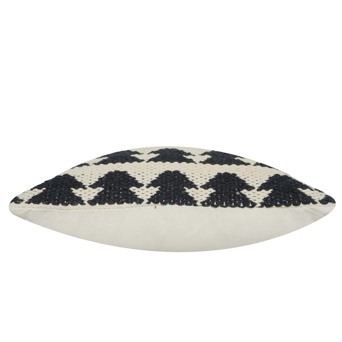 Handwoven Cotton Cushion Cover 45x45 cm | Black & Ivory Geometric Woven Throw Pillow Cover | Boho Farmhouse Decorative Cushion Cover | Hidden Zip