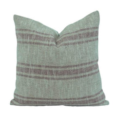 Handwoven Striped Cotton Cushion Cover – Sage Green Textured Throw Pillow Cover (18x18 Inch)
