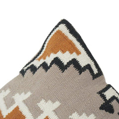 Geometric Embroidered Cotton Cushion Cover | Boho Tribal Pattern | Decorative Throw Pillow Case 18x18 Inch