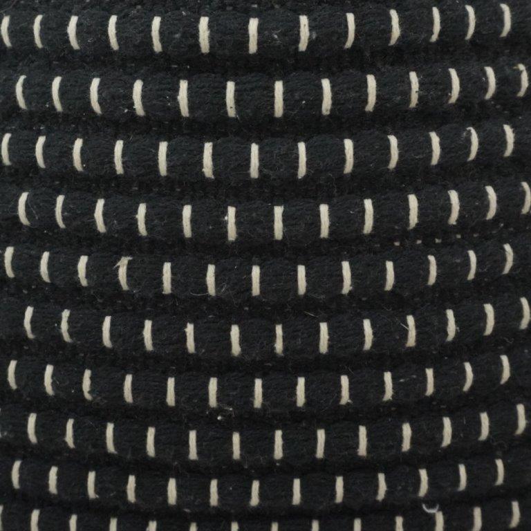 Handmade Black Cotton Textured Cushion Cover | Woven Stripe Design | 45x45 cm Decorative Pillow Cover - Bulk manufacturer & supplier from Panipat, India